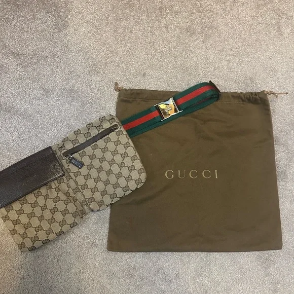 Gucci Beige GG Crossbody with Red and Green Strap - Picture 9 of 16